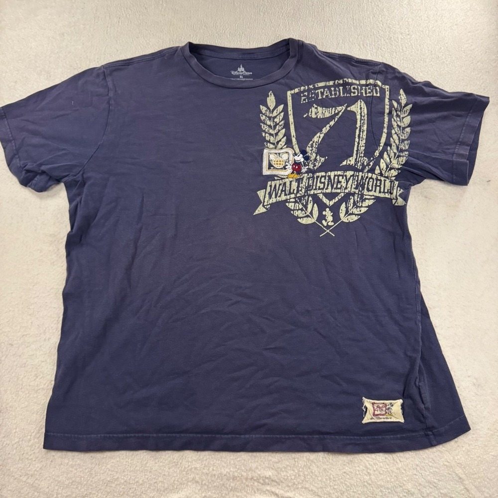 Disney Parks T-Shirt Mens XL Navy Blue Walt Disney World Est 71 Mickey Mouse